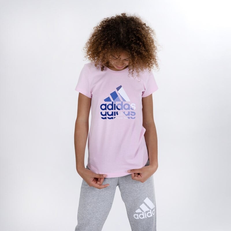 

Детская футболка с рисунком Adidas, розовый