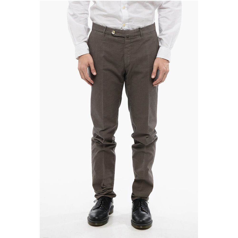 

Хлопковые брюки с узором «гусиная лапка» ID Corneliani, Brown