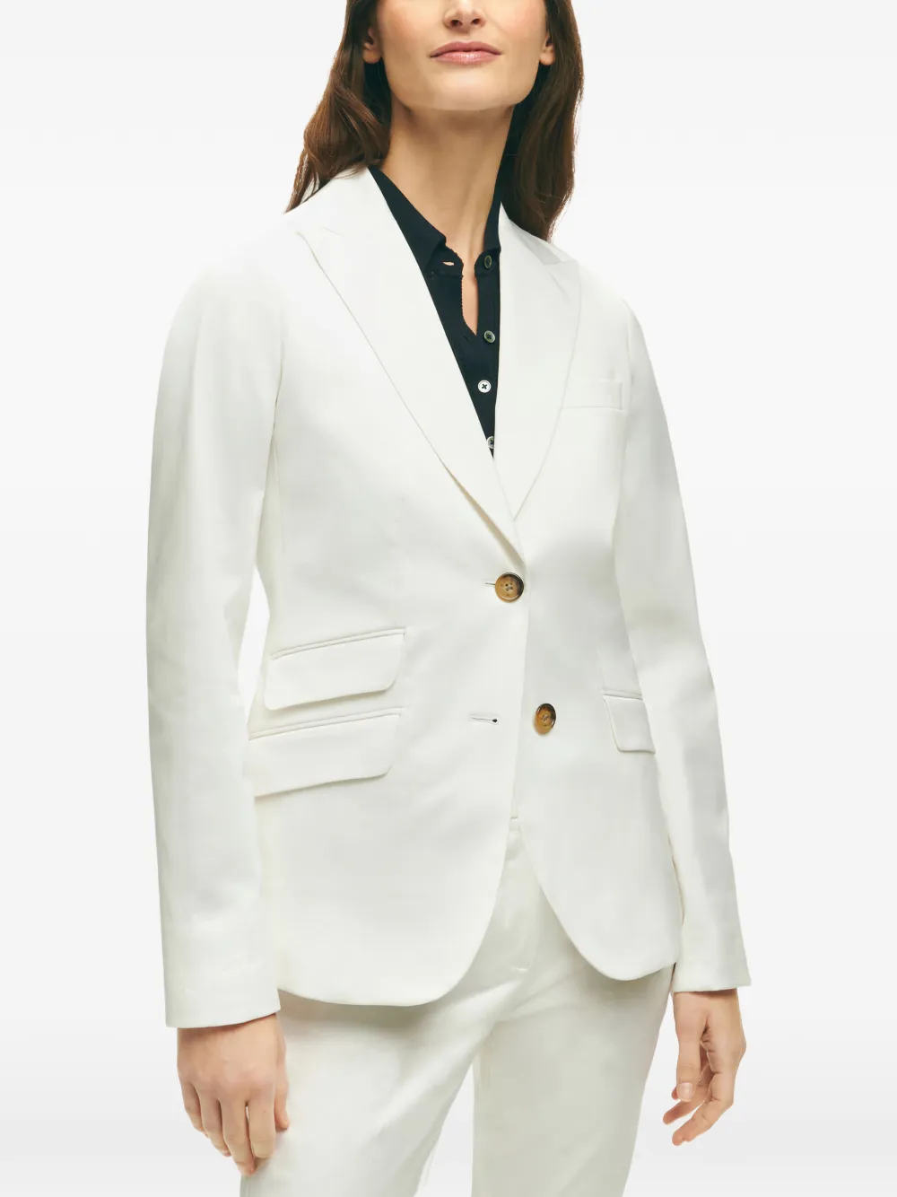 

Приталенный однобортный пиджак Brooks Brothers, белый