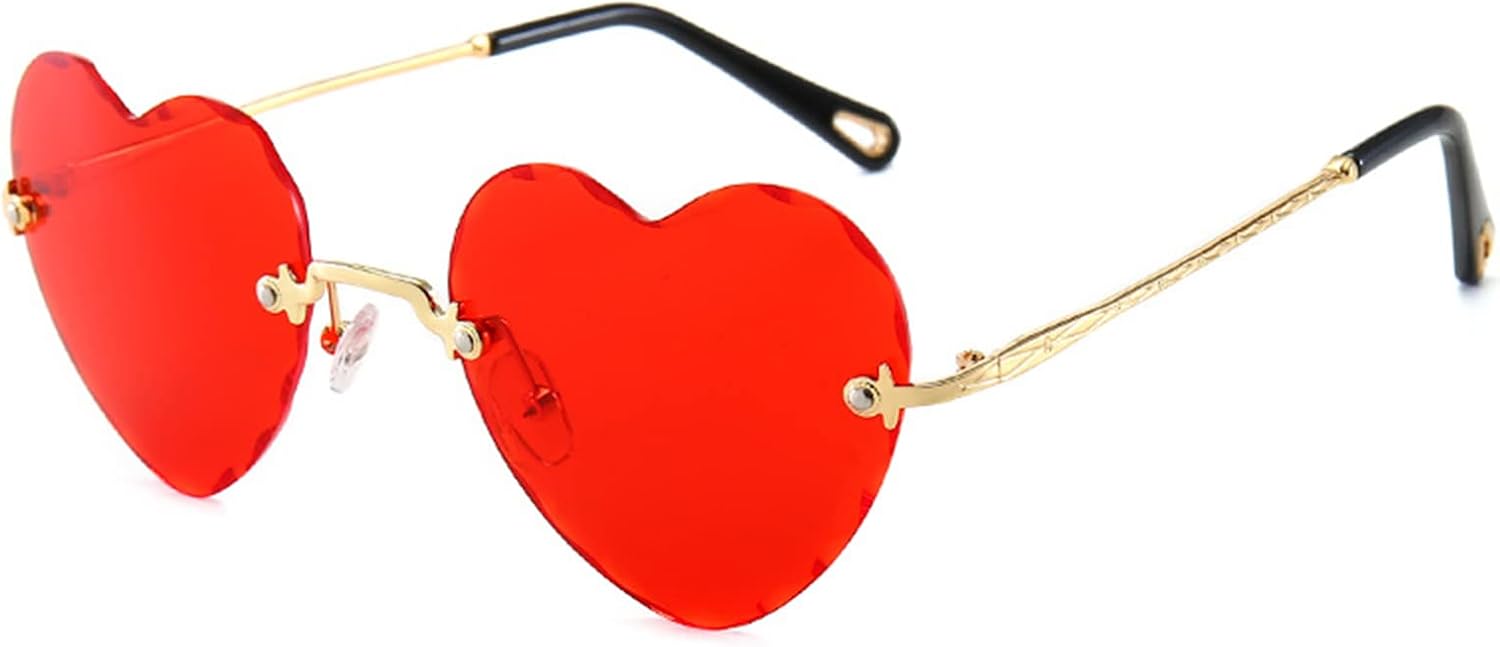 

Женские очки без оправы в форме сердца, для девичника, с градиентной огранкой в ​​форме сердца. Солнцезащитные очки с огранкой в ​​форме сердца XEGZLH, gray/coffee/blue/red///yellow Size:Approx