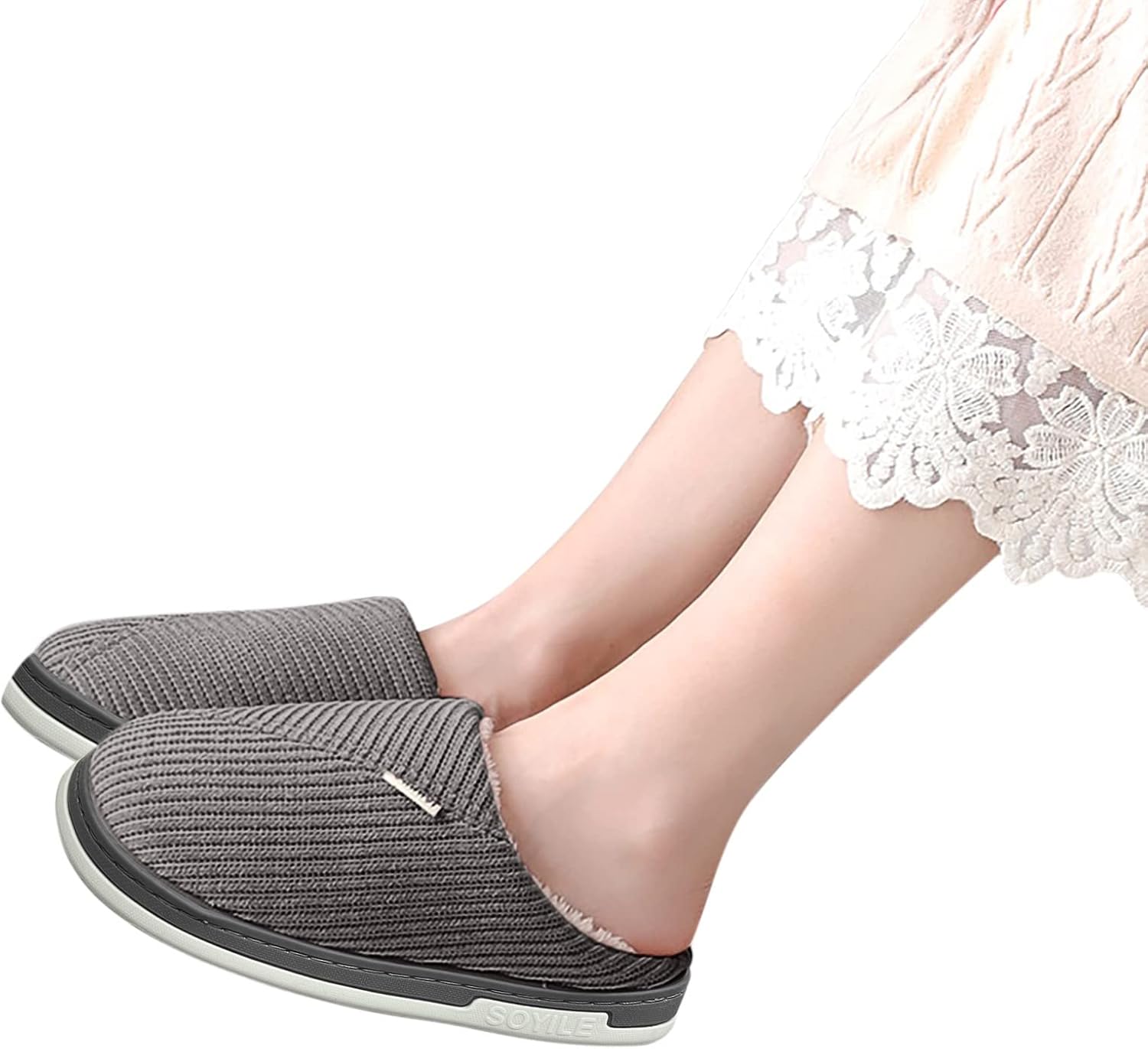 

Мужские домашние тапочки KRIDDR из хлопка, удобные, легкие, зимние, сохраняют тепло, серый