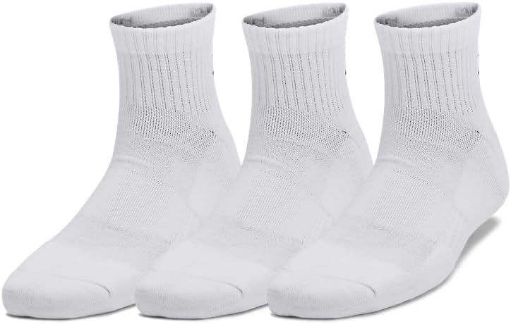

Детские тренировочные хлопковые носки Under Armour Youth Training Cotton Quarter Socks (3 пары), (100) White/White/Black