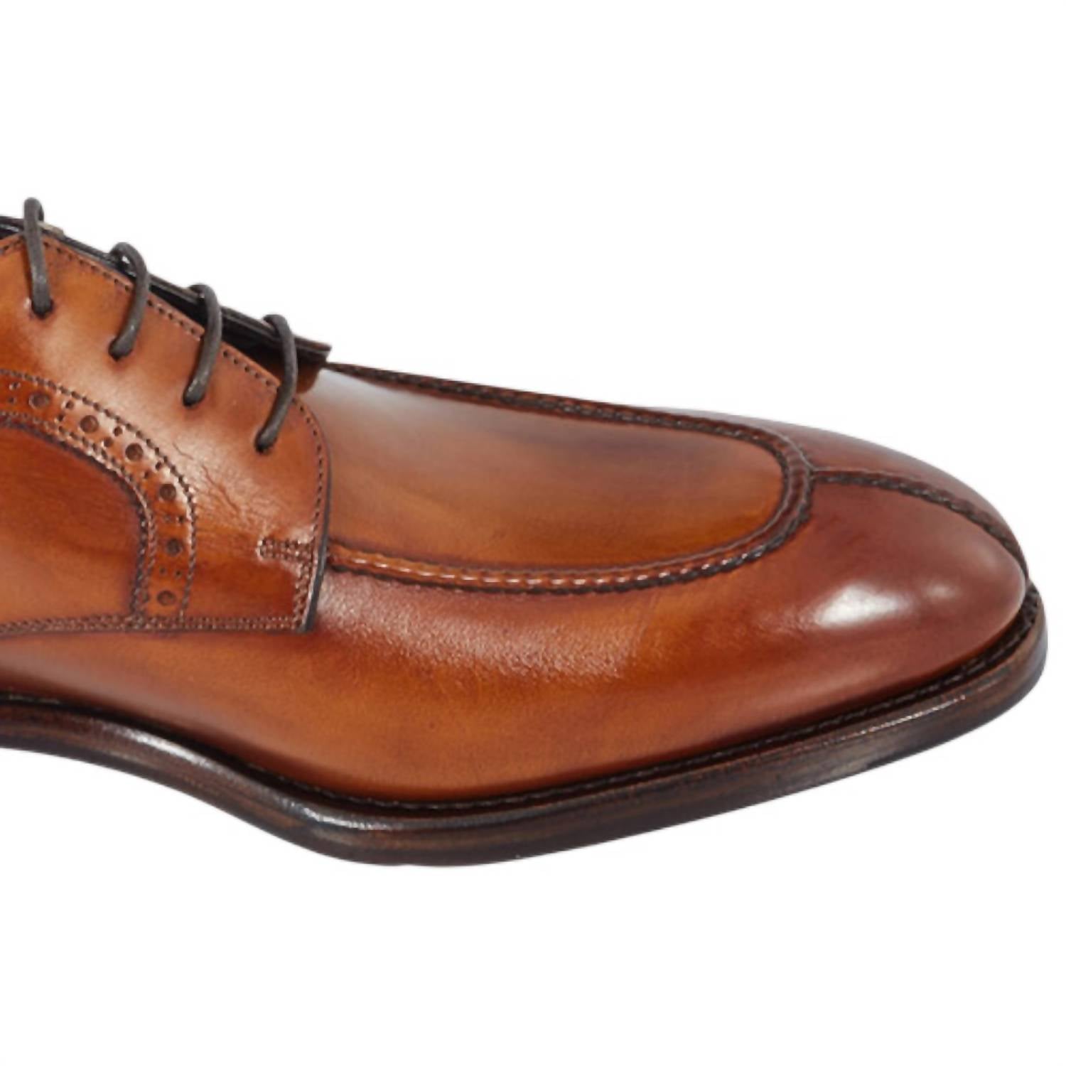 Мужские кожаные туфли дерби Tullio коричневого цвета Salvatore Ferragamo, коричневый — фото 3