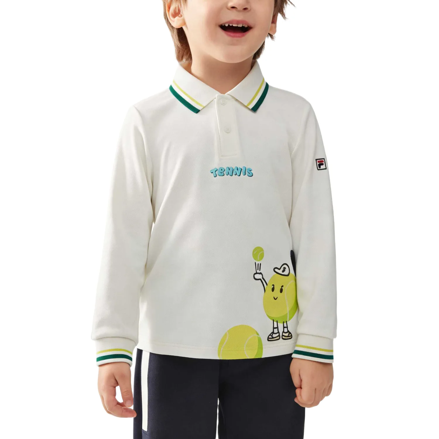 FILA KIDS Футболка поло performance fpf cloud white детская — фото 4