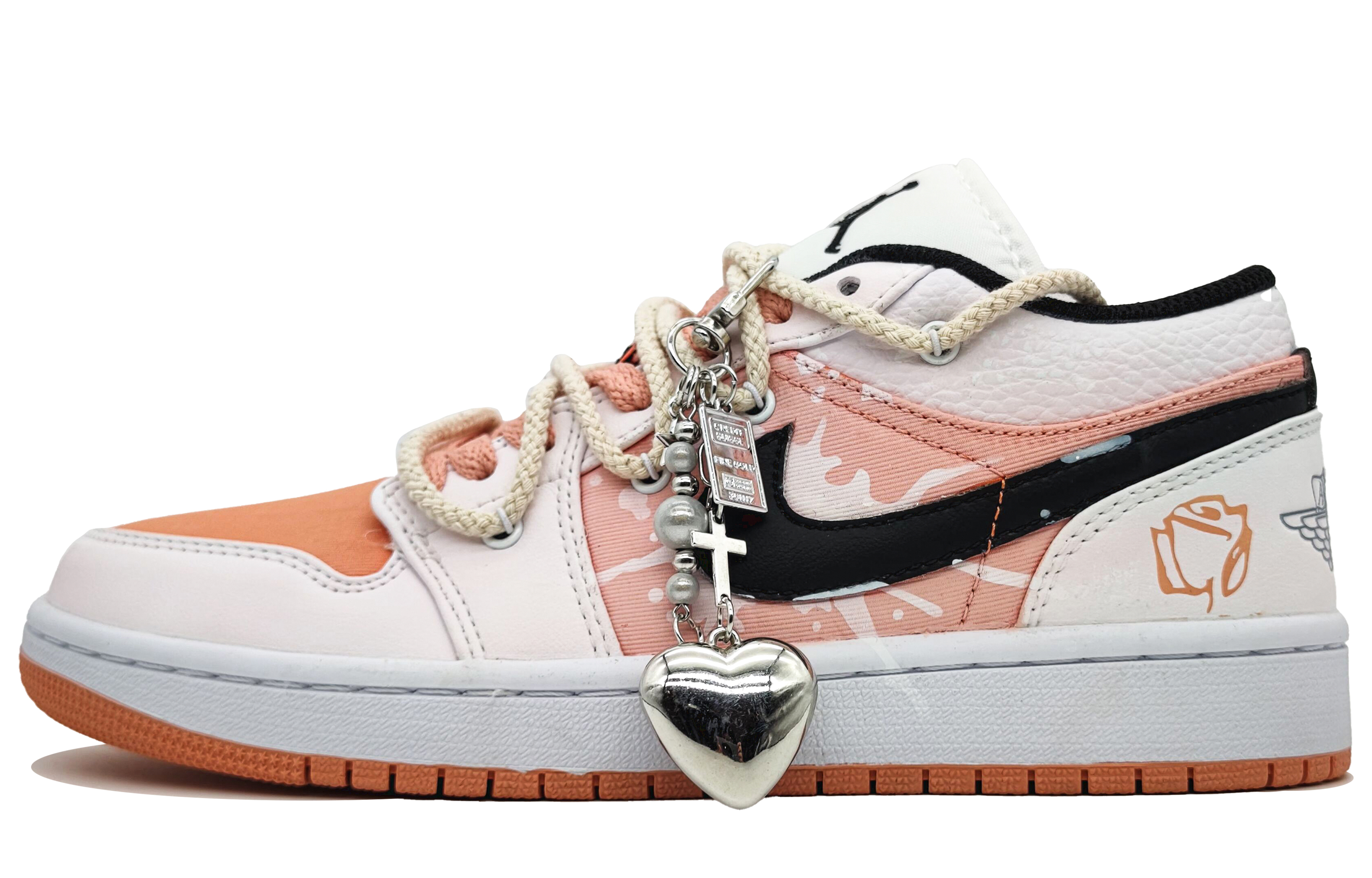 

Jordan Детские баскетбольные кроссовки Air 1 Low с защитой от скольжения, износостойкие, цвет мандарин, оранжевый, для подростков