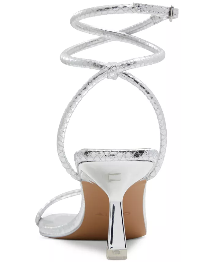 Женские сандалии Dime Strappy с переплетением на щиколотке ALDO, серебряный — фото 3