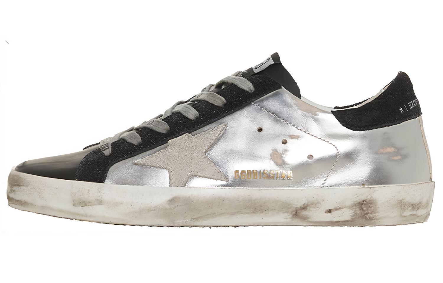 Кроссовки для скейтбординга Super-Star женские, низкие, серебристые Golden Goose