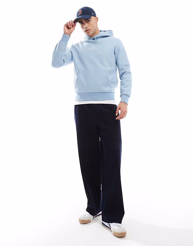 

Толстовка с капюшоном Polo Ralph Lauren с центральным текстовым логотипом, двухслойная, светло-голубого меланжевого цвета