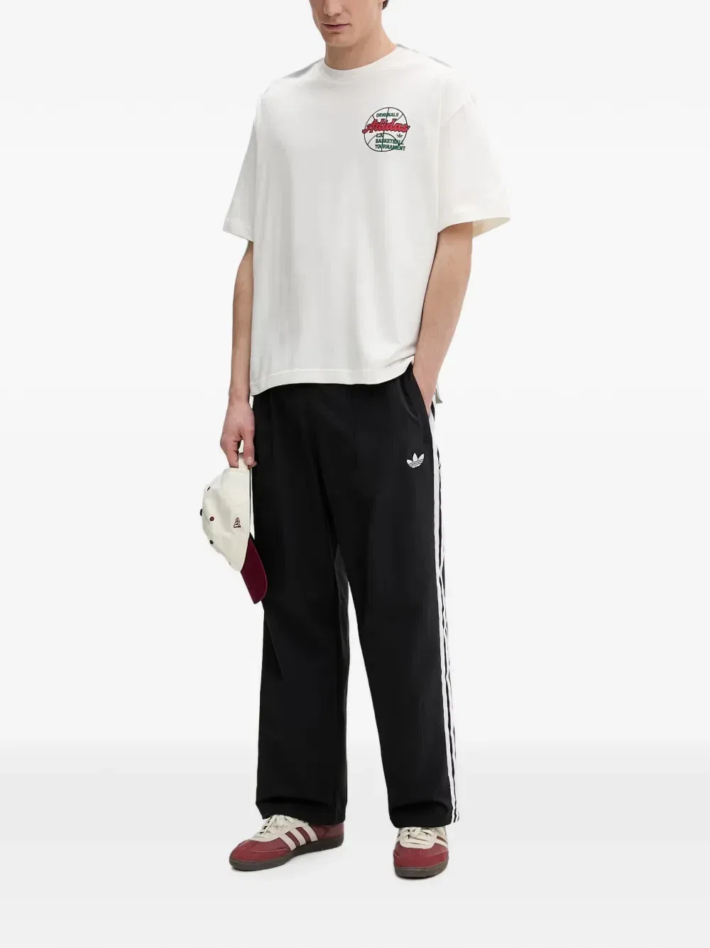 Брюки спортивные с боковыми полосками Adidas, черный — фото 2