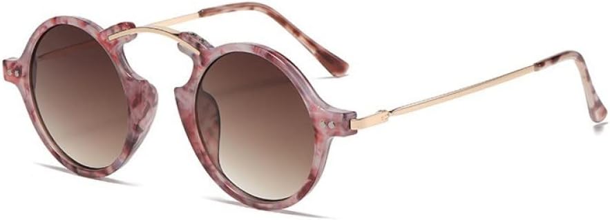 

маленькие круглые солнцезащитные очки для женщин, солнцезащитные очки с градиентным переходом для мужчин, винтажные очки из сплава, защита от ультрафиолета UV400 LANGSER, Pink Tea