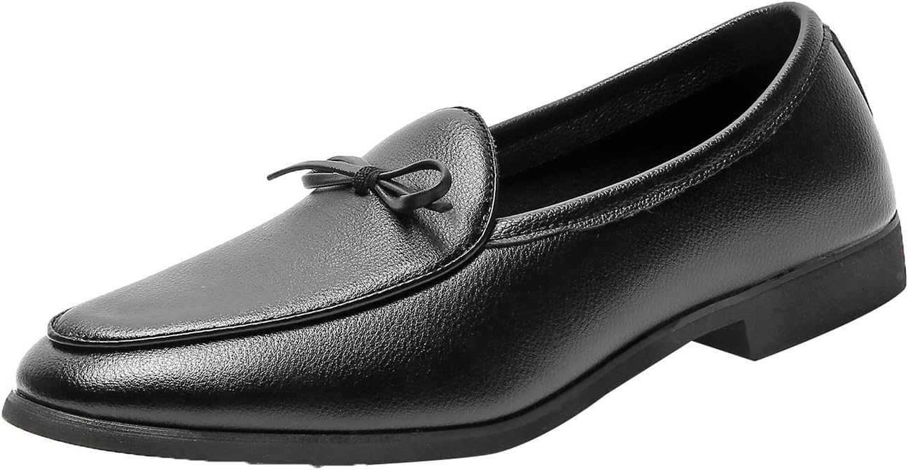 

Мужские лоферы повседневные для вождения, свадьбы, стиль с бантом, слипоны, нарядная обувь, мокасины, черные, коричневые Santimon, черный