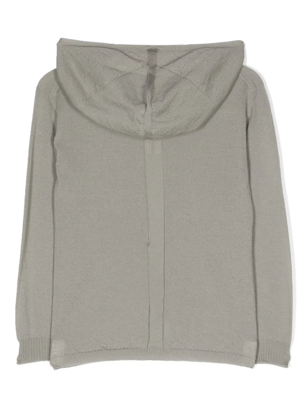 Худи тонкой вязки из вирджинской шерсти Rick Owens Kids, серый — фото 2