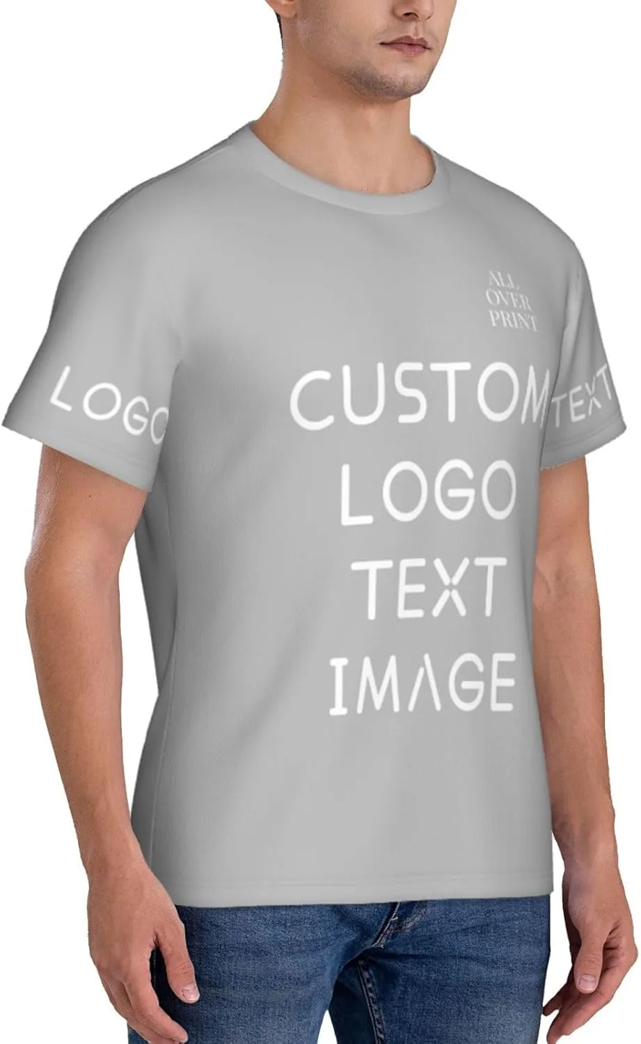 Футболка с полной запечаткой Custom T Shirts с логотипом — фото 4