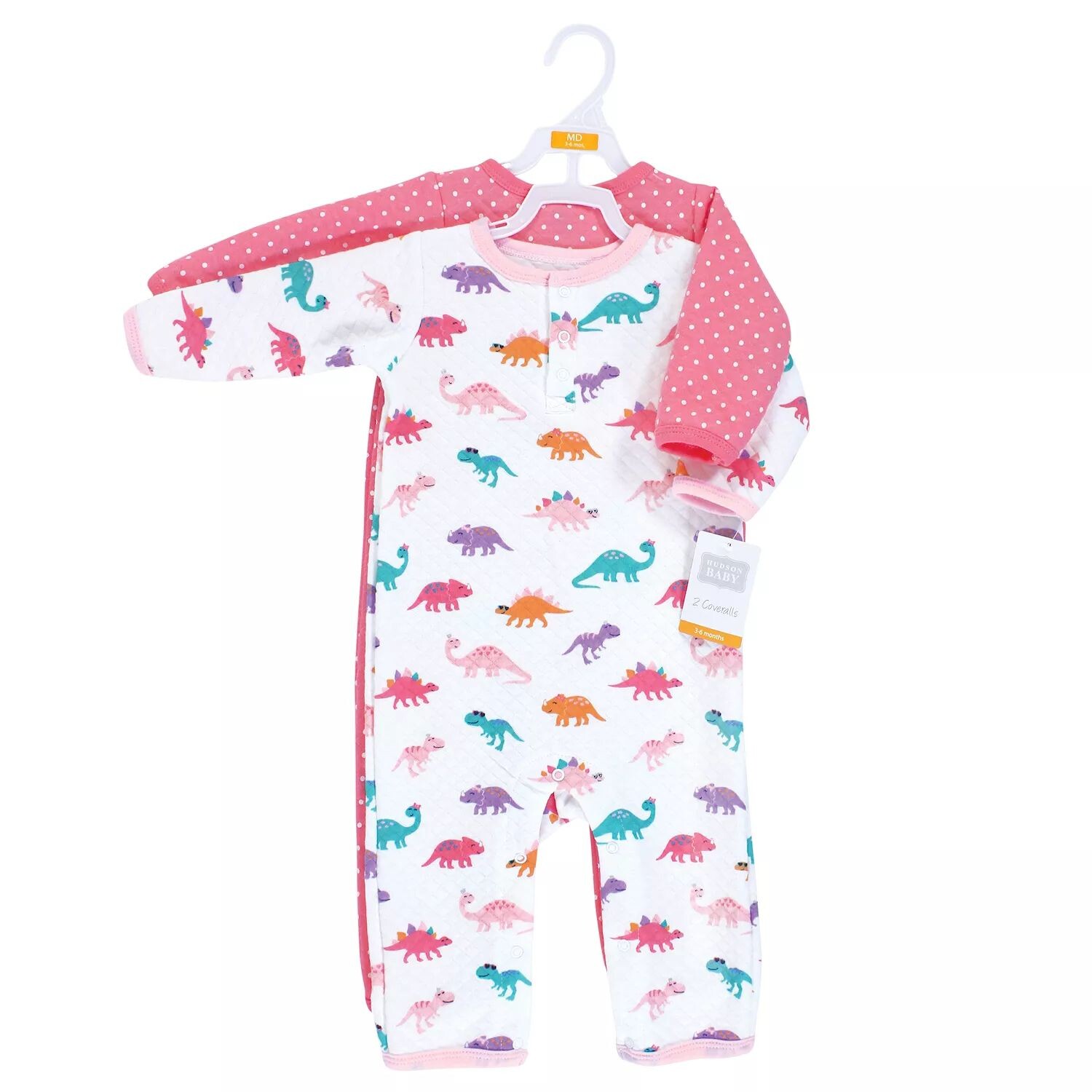 

Комплект комбинезонов Hudson Cuteasaurus Baby, 2 предмета, белый/розовый