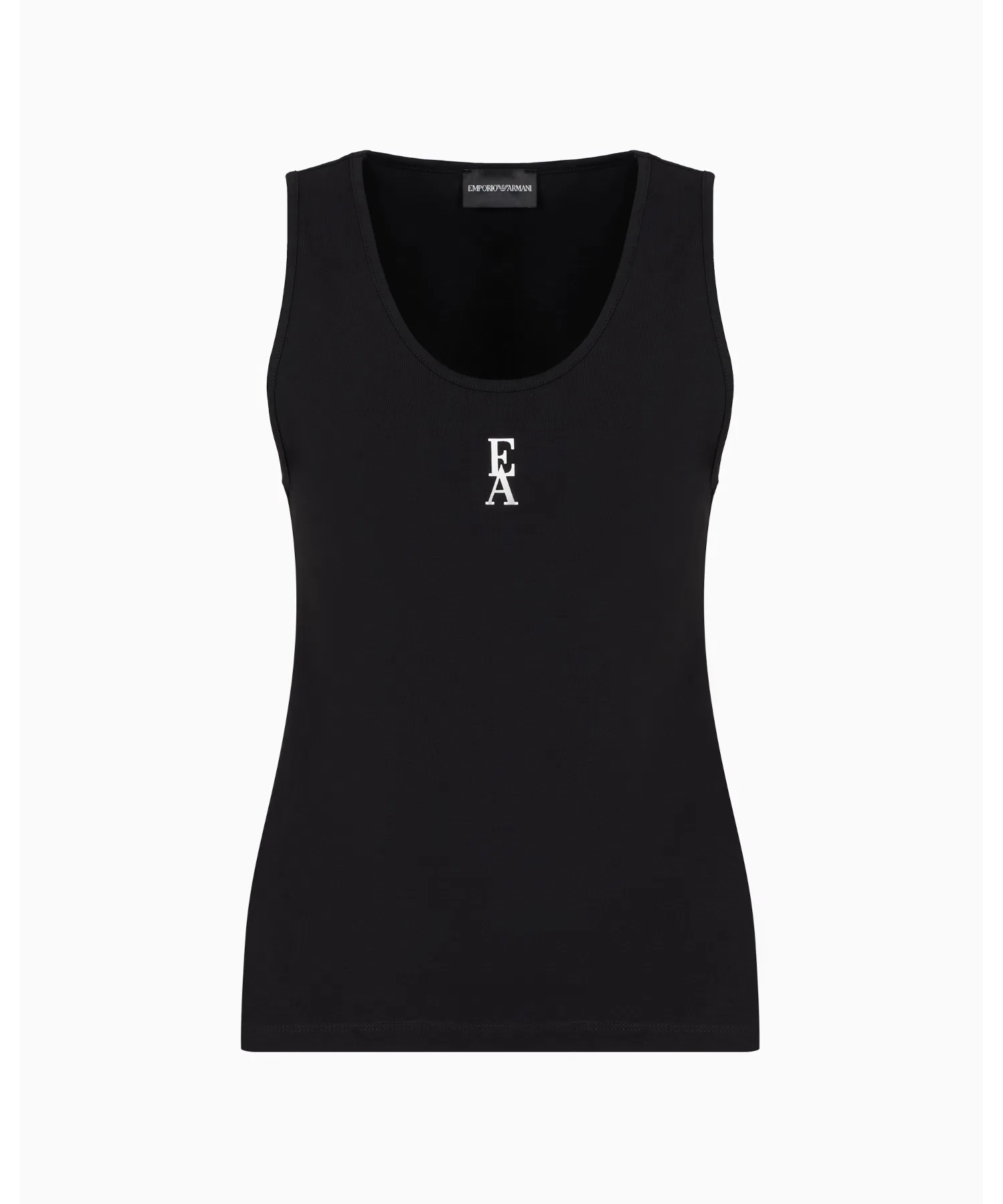【Emporio Armani】Топ из эластичного хлопкового трикотажа с логотипом — фото 2