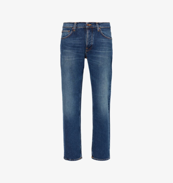 

Джинсы Solid ollie прямого кроя из эластичного хлопка. Nudie Jeans, синий