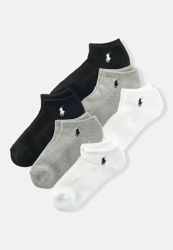 Низкопрофильные спортивные носки, набор из 6 пар. Polo Ralph Lauren, White/Black/Grey