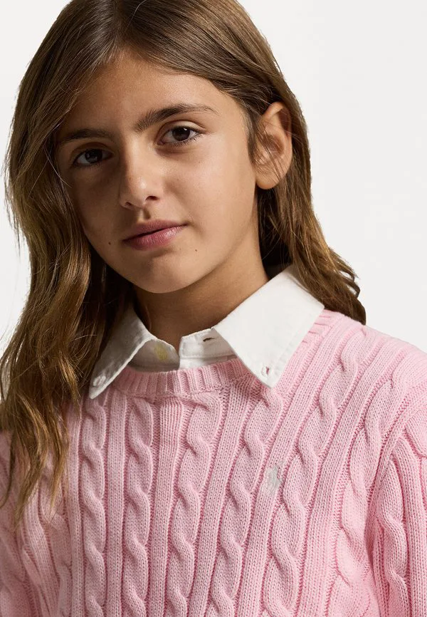 Хлопковый свитер крупной вязки 714y Polo Ralph Lauren, Hint Of Pink/Nevis — фото 4