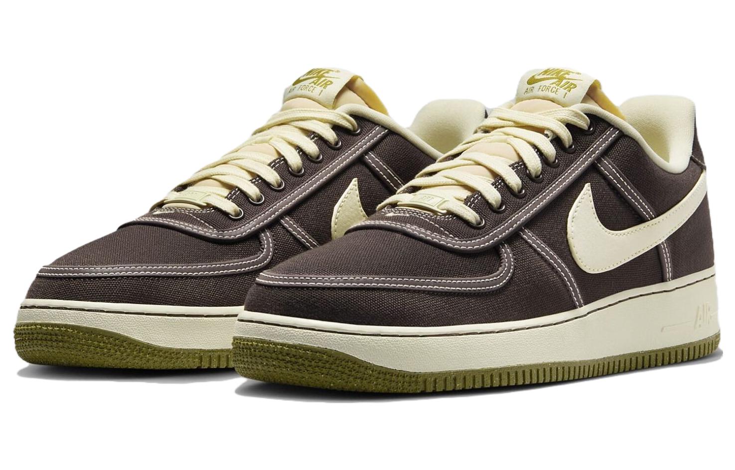 Nike Air Force 1 Low '07 Prm Canvas Baroque Brown, Коричневый Бежевый — фото 3