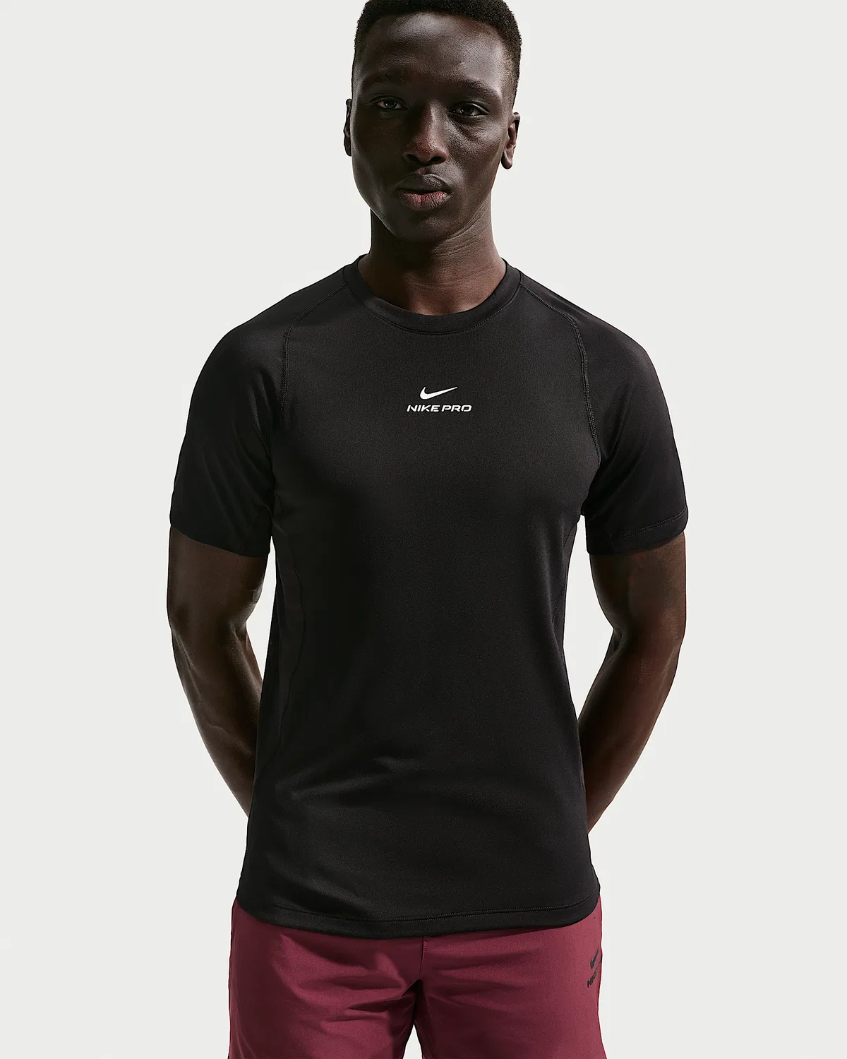 Мужская футболка Dri-FIT с коротким рукавом Nike Pro Training, Black/White