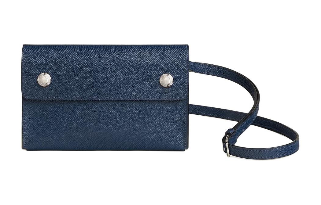 

HERMES Кожаная наплечная сумка Hermèsnap Epsom через плечо мужская 7U темно-синяя, 7U Navy Navy