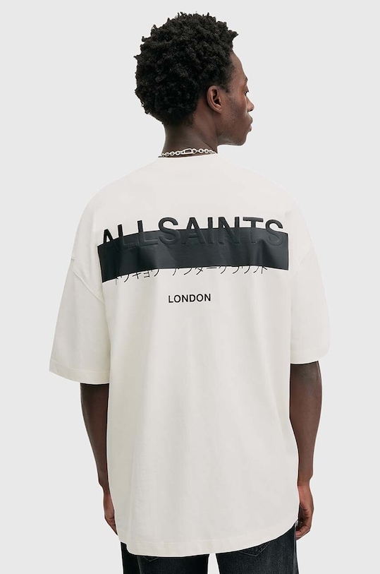 Футболка AllSaints Redact Oversized Embroidered Logo, белый — фото 2