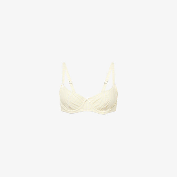 

Полосатый хлопковый бюстгальтер балконет Lounge Underwear, желтый