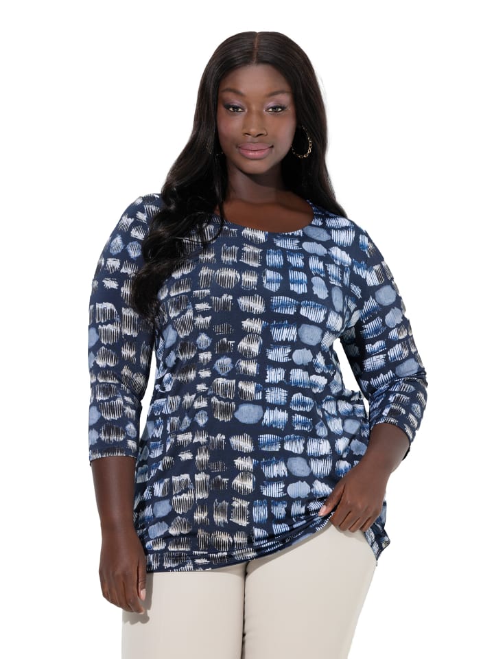 

Ulla Popken Темно-синяя футболка, Синий, Ulla Popken Темно-синяя футболка