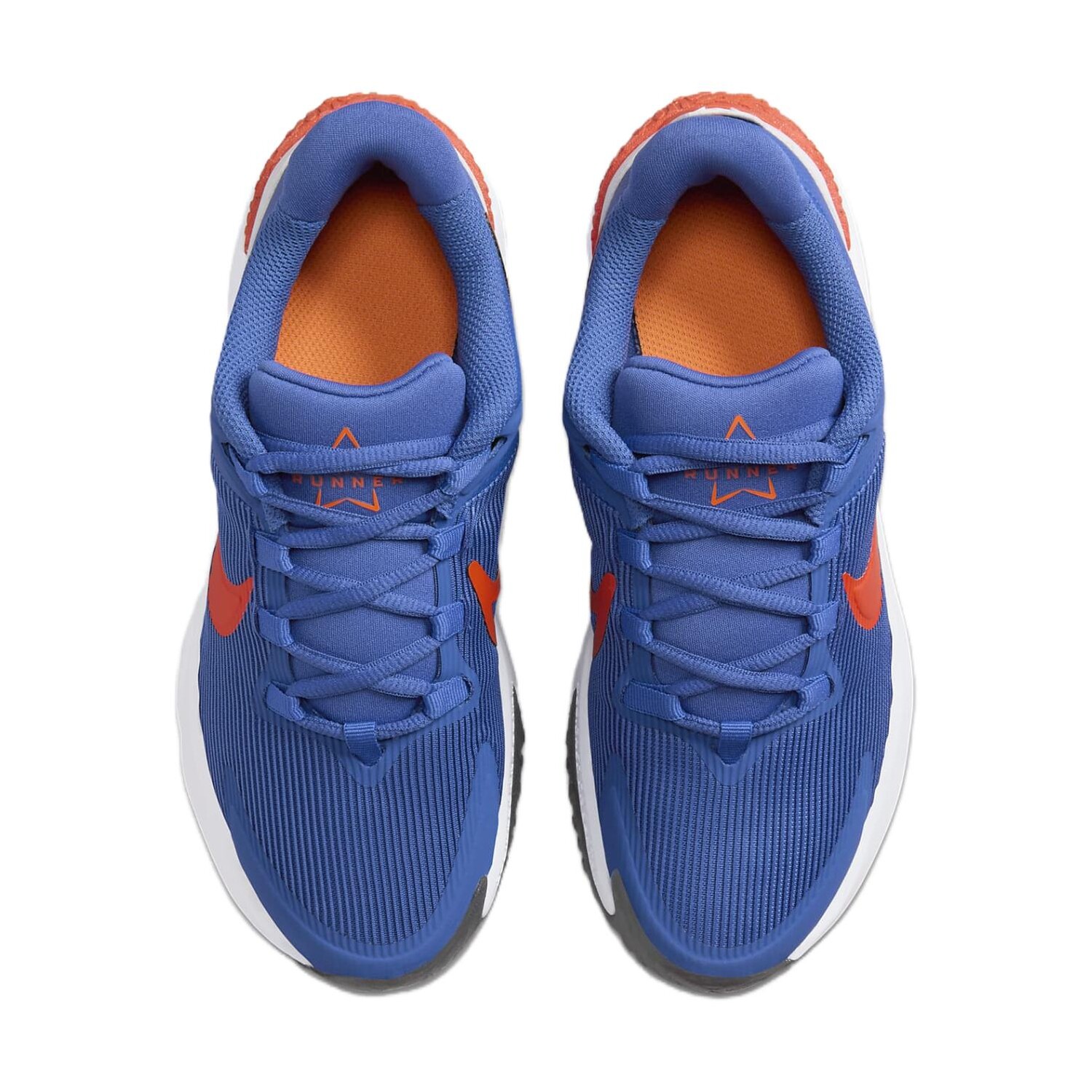 Кроссовки детские Star Runner 4 GS Low-top белые/синие/оранжевые Nike, белый/синий — фото 3