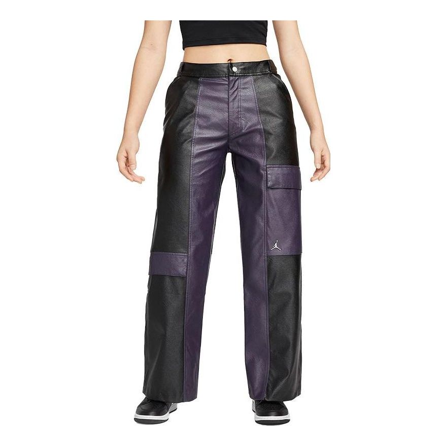 

Повседневные брюки (WMNS) Air Jordan Splicing Multiple Pockets Colorblock Buckle Straight Casual Pants/Trousers Purple DJ2720-010