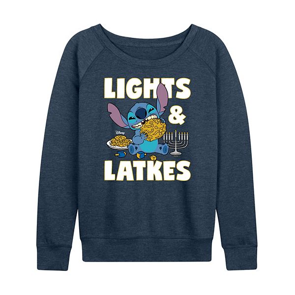 

Женская футболка с длинным рукавом Lilo & Stitch Lights & Latkes из френч терри Disney, Heather Indigo, Фиолетовый, Женская футболка с длинным рукавом Lilo & Stitch Lights & Latkes из френч терри Disney, Heather Indigo