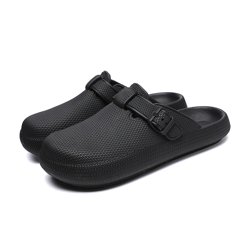 Тихие нескользящие тапочки с закрытым носком Unisex GAISIDULANTE, черный — фото 4