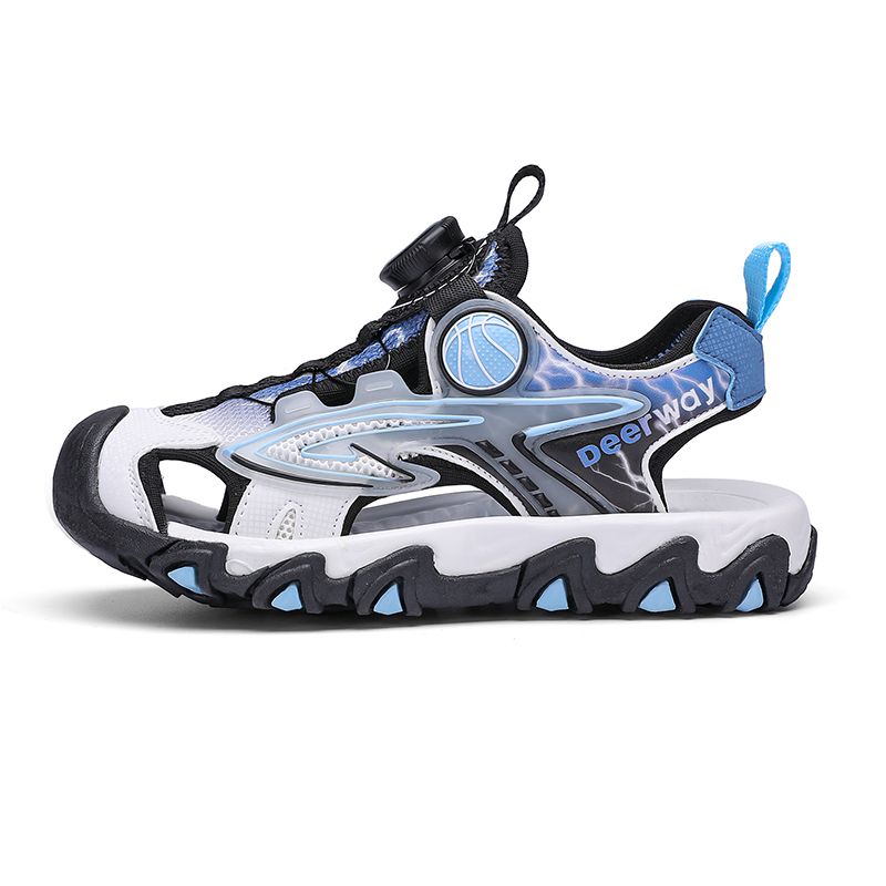 

Детские сандалии с низким верхом, противоскользящие, устойчивые к истиранию, дышащие, легкие, амортизирующие, детские DEERWAY, серый