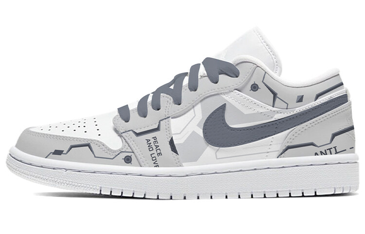 

Кроссовки Air JORDAN 1 Vintage Basketball Shoes Men Low-Top Black White Gray