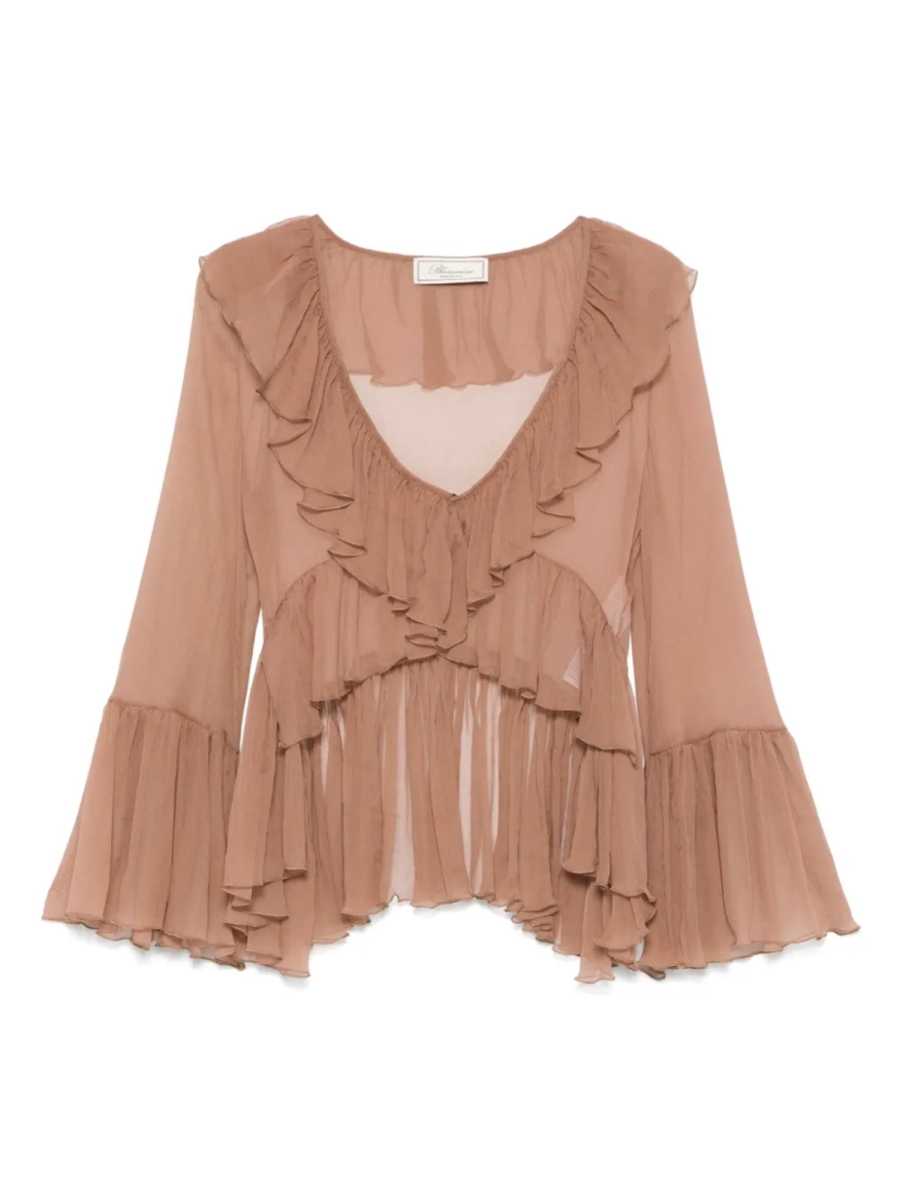 

Блузка с оборками Blumarine, коричневый