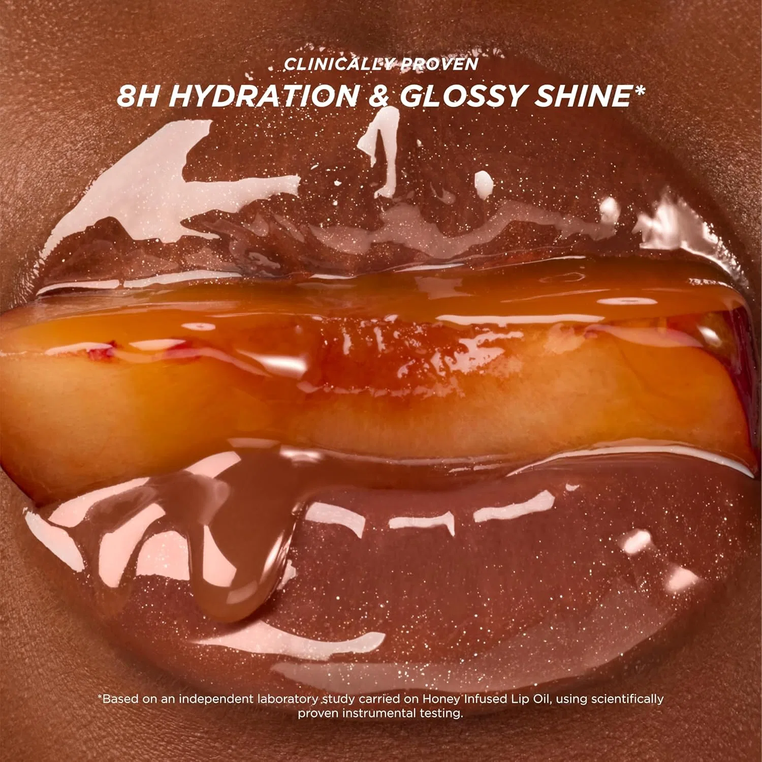 Набор блесков для губ Gisou Honey Infused Drip Oil, оттенки Raspberry Swirl, Bellini Peach и Glazed Plum, 3 шт — фото 4