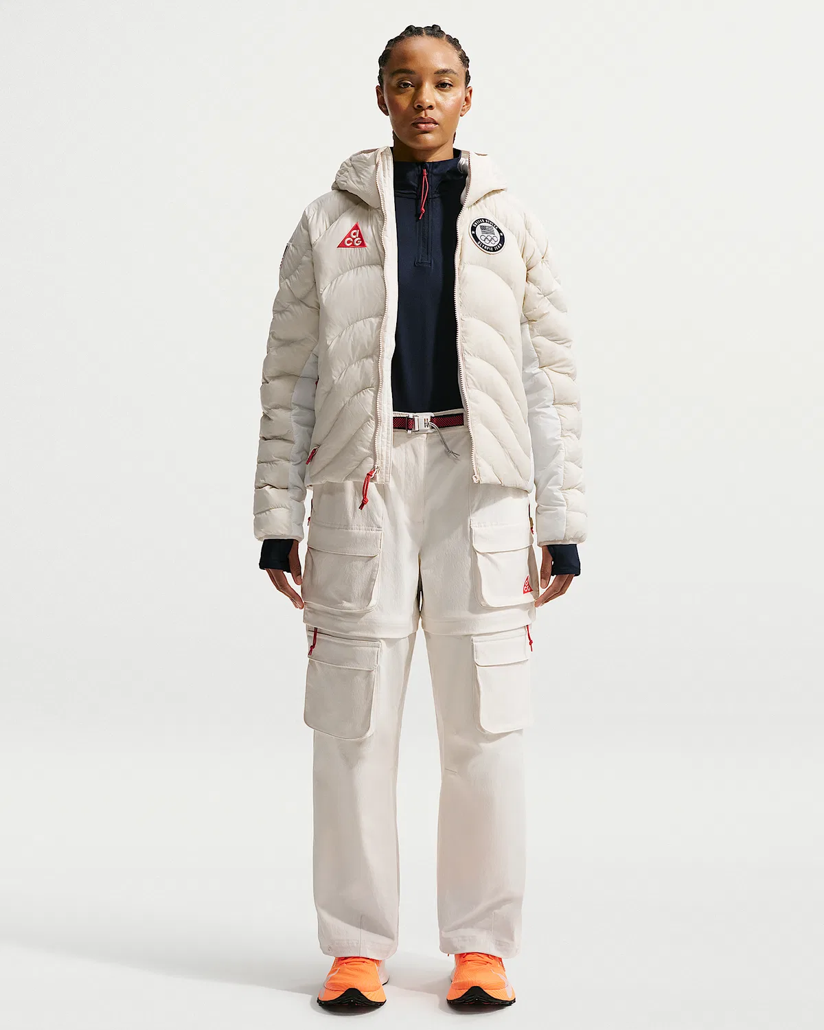 Женская куртка Therma-FIT ADV Nike ACG x United States Olympic Team, Light Orewood Brown/Summit White/Obsidian/Chile Red — фото 4