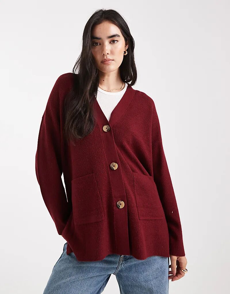 

ONLY свободный кардиган бордового цвета