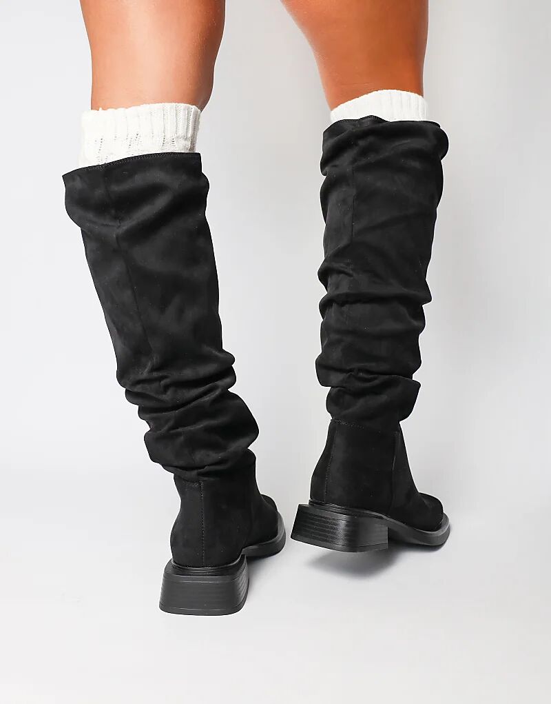 Ботильоны SIMMI Shoes Amrose на каблуке с рюшами из черной замши — фото 3