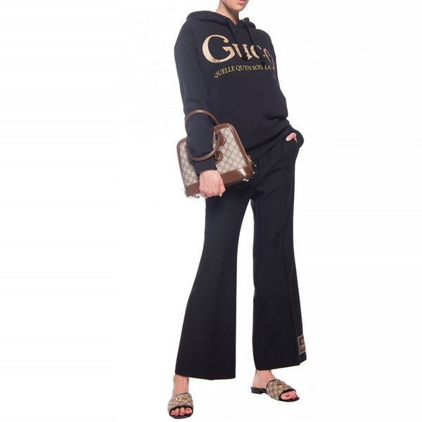 Свитер Gucci gold logo, стиль high street, черный — фото 2