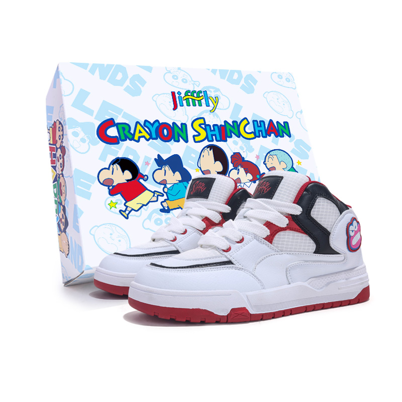 

Баскетбольные кроссовки Crayon Shinchan x Cushioned с противоскользящим покрытием и износостойкими подошвами средней высоты для мужчин Jifffly, White