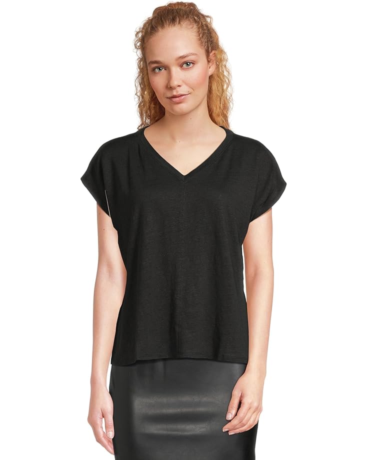 

Футболка Eileen Fisher V-Neck Square Tee, черный