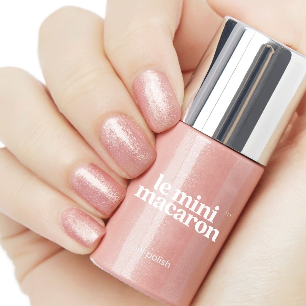 Лак для ногтей gel polish Le Mini Macaron, rose gold (glitter), объем 8.5 мл — фото 3