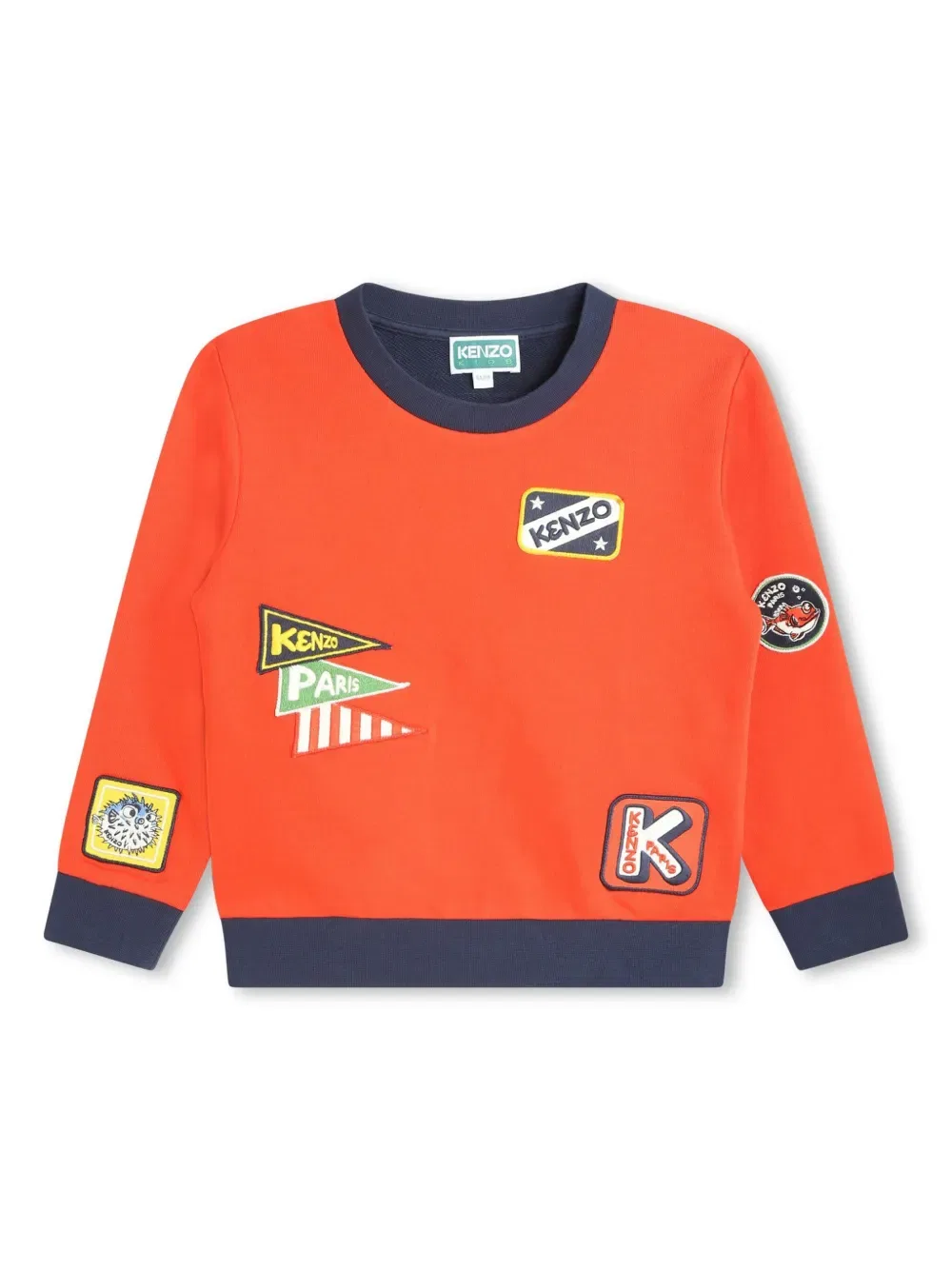 Толстовка из смесовой хлопковой ткани с логотипом Kenzo Kids, красный