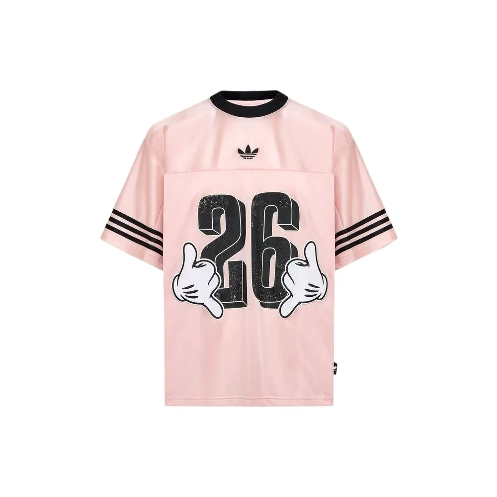 Футболка Adidas Originals x Disney розовая/черная/белая