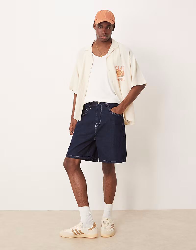 

ASOS DESIGN джинсовые шорты стандартной длины цвета индиго