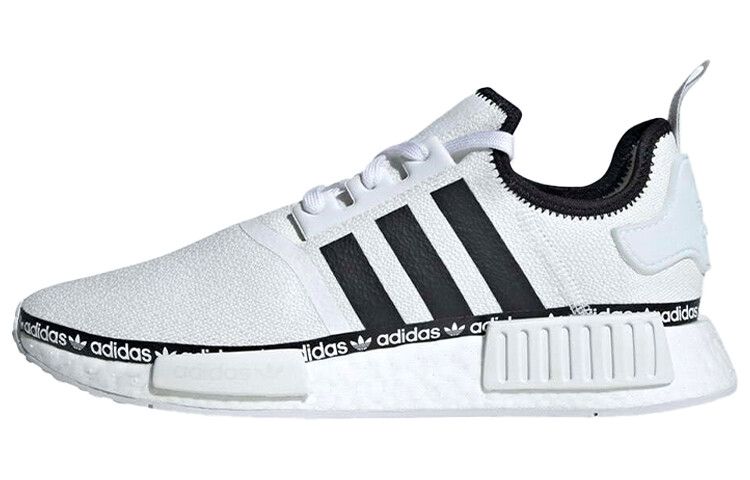 Adidas originals NMD R1 Cloud Белая полоска с логотипом