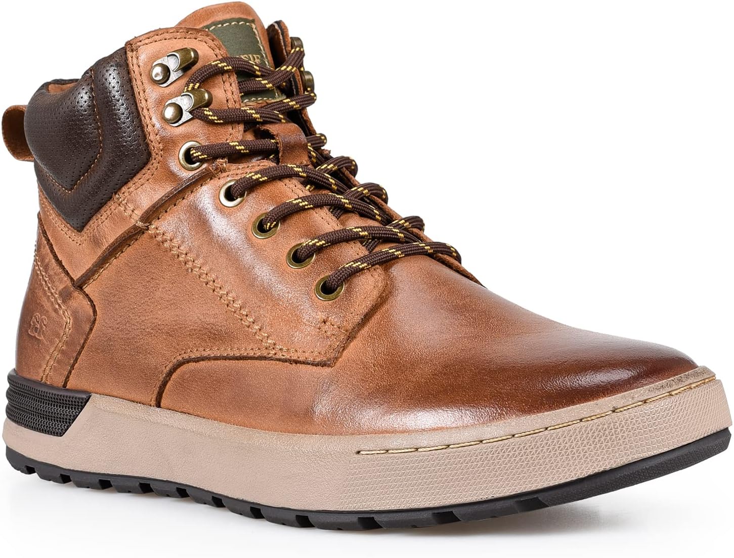 

Мужские ботинки FIEEIF из натуральной кожи, с шнуровкой, удобные спортивные кроссовки средней высоты, повседневные ботинки Чакка для мужчин, нескользящие обувь для улицы, коричневый