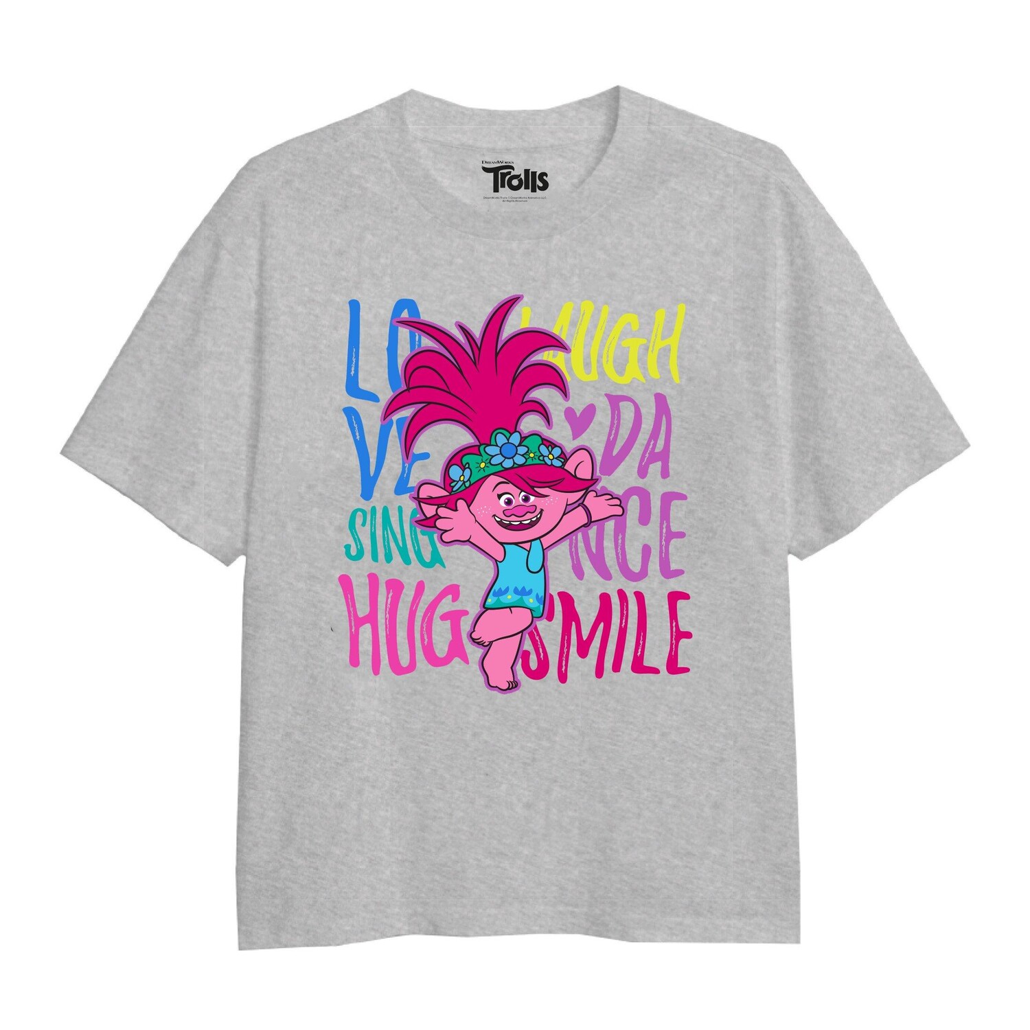

Футболка Poppy Love Laugh Sing Trolls, серый
