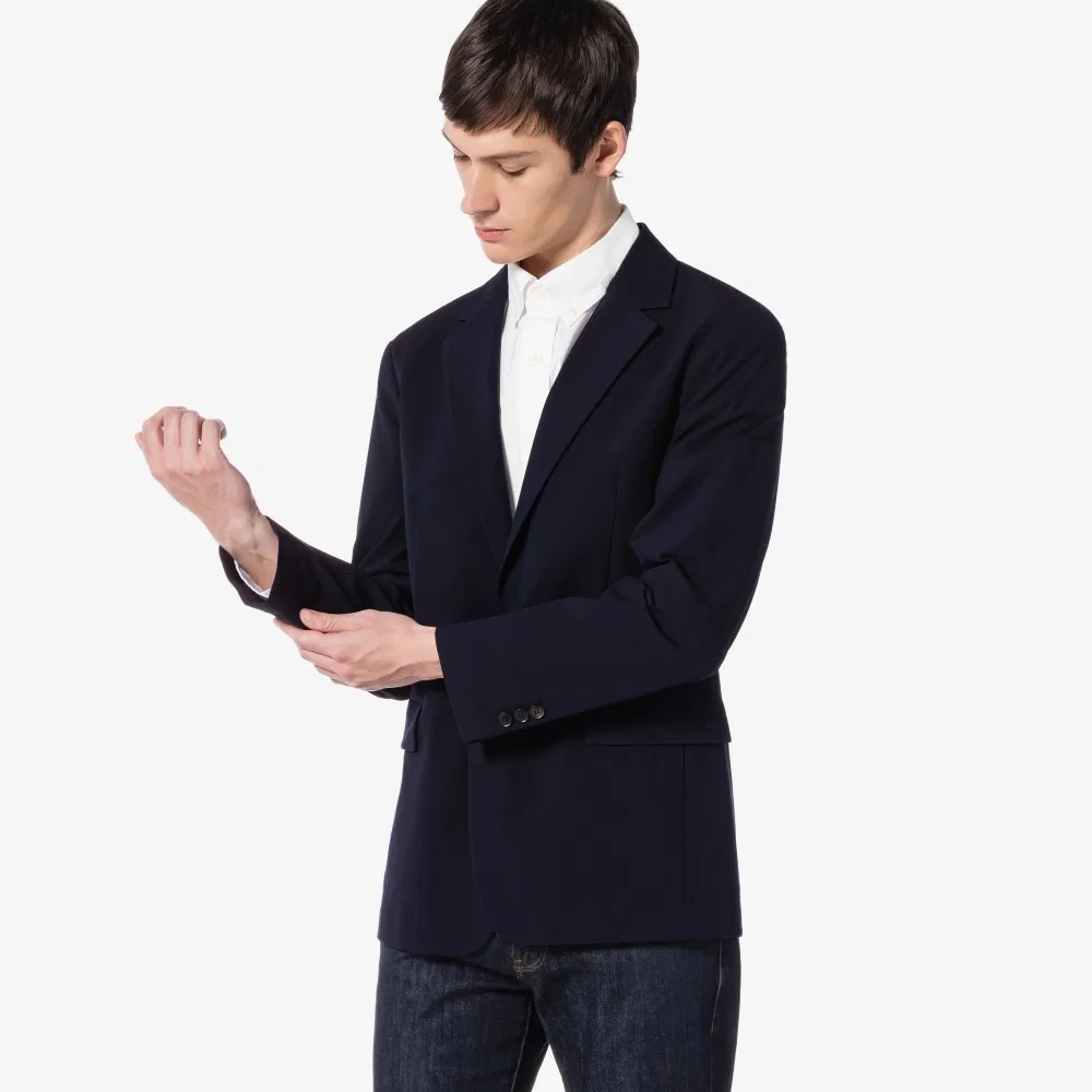 Мужской тёмно-синий жакет из плотного эластичного хлопка от Lacoste — фото 3